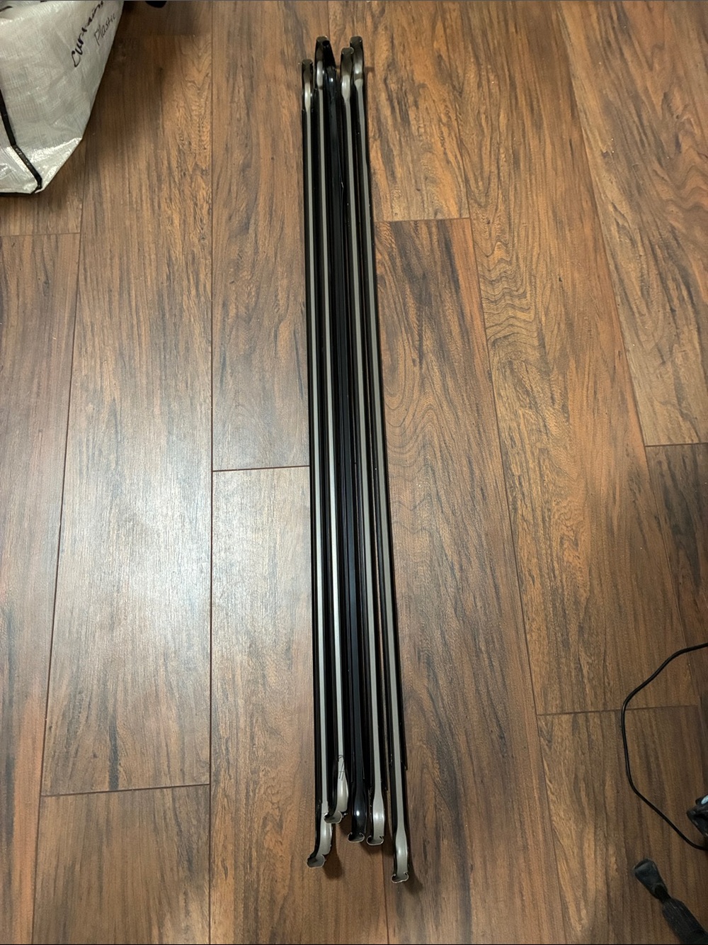 5-pack large Black Metal Curtain Rod Set